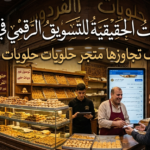 Market scene with traditional sweets.