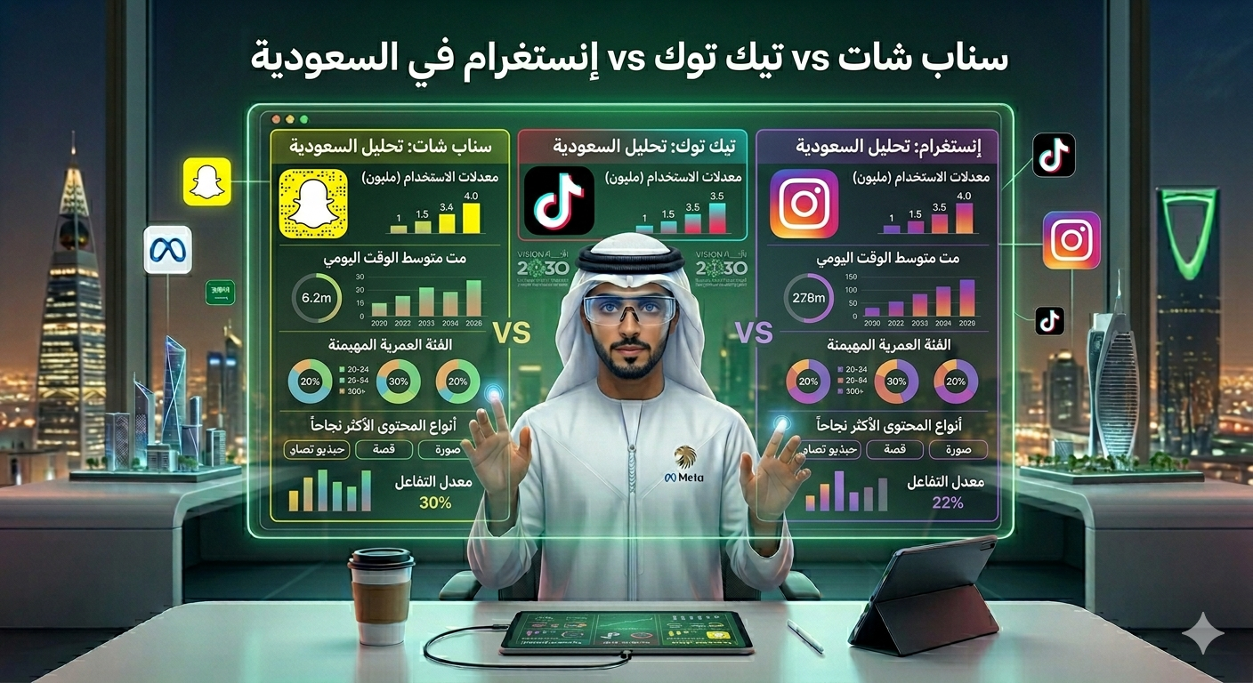 Social media comparison in Saudi Arabia